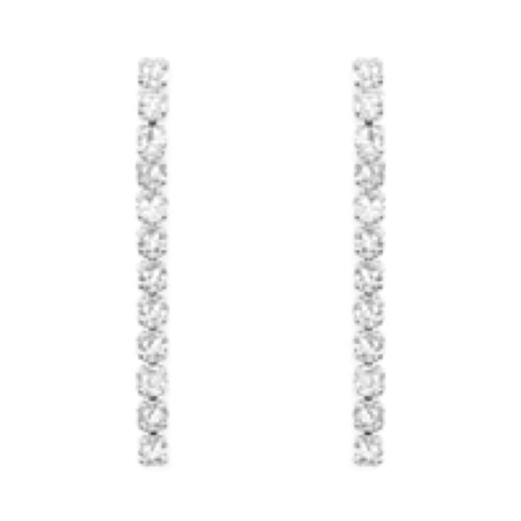 Single Line CZ Choker Necklace & Earring Set - Picture 4 of 4